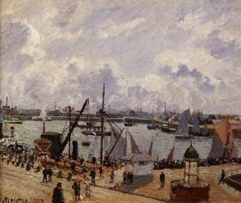 Camille Pissarro : The Inner Harbor, Le Havre, Morning Sun, Rising Tide